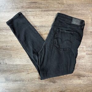 Levis 721 High Rise Skinny Jeans Black Womens Distressed 34